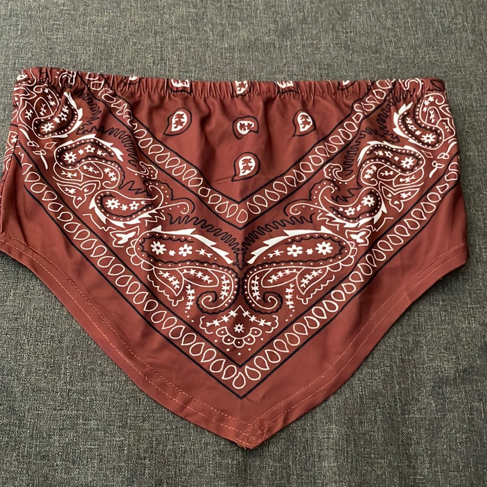 Brown bandana crop top